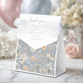 Dusty Blue Wildflower Baby Shower Presentaskar