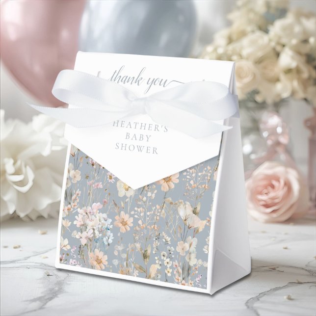 Dusty Blue Wildflower Baby Shower  Presentaskar (Skapare uppladdad)