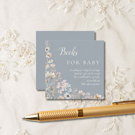 Dusty Blue Wildflower Books for Baby Tilläggskort