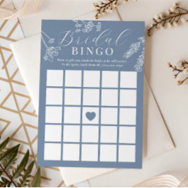 Dusty Blue Wildflower Bröllopsdusch Present Bingos Inbjudningar