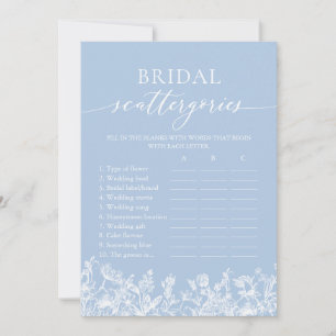 Dusty Blue Wildflower Bröllopsspridningskategorisp Inbjudningar
