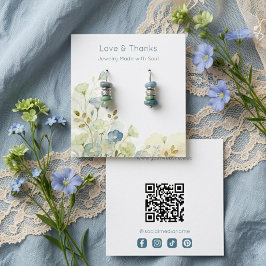 Dusty Blue Wildflowers Jewelry Display TMF26 Fyrkantigt Visitkort