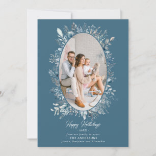 Dusty Blue Winter Foliage WAN-kransfamilj Foho Boh Julkort