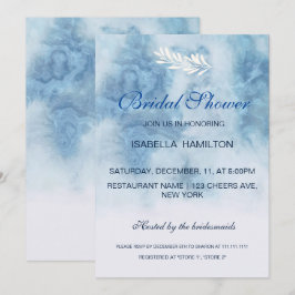 Dusty Blue Winter Script Calligraphy-Möhippa Inbjudningar