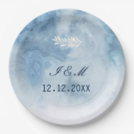 Dusty Blue Winter Script Calligraphy White Gren