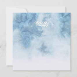 Dusty Blue Winter Script Calligraphy White Gren Inbjudningar