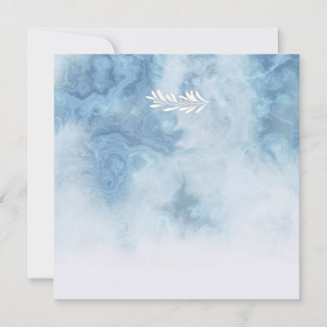 Dusty Blue Winter Script Calligraphy White Gren Inbjudningar (Framsida)