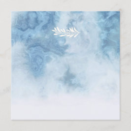Dusty Blue Winter Script Calligraphy White Gren Inbjudningar