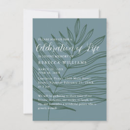 Dusty Blueish Minimum Firande of Life Inbjudningar