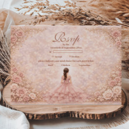 Dusty Blush Rose Garden Quinceañera OSA Kort