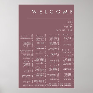 Dusty Boho Alfabetiskt sittningsschema för Lila Poster
