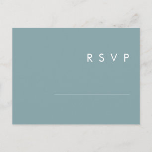 Dusty Boho   Blå och grön bröllops-RSVP-kort Vykort