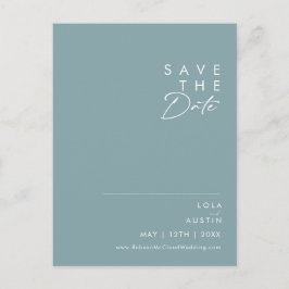 Dusty Boho | Blå och Grön Spara Datum-kort Inbjudan Vykort