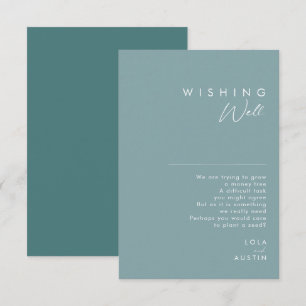 Dusty Boho Blå och Grönt Bröllop Wishing-brunn Tilläggskort