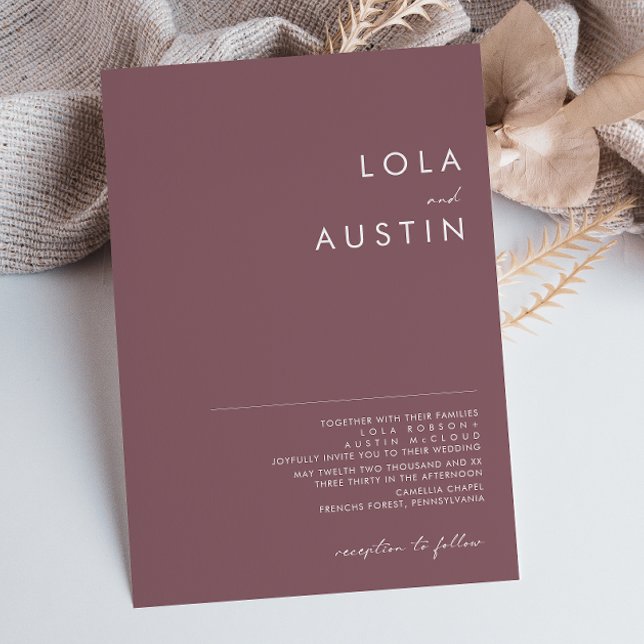 Dusty Boho | Bröllopsinbjudan till Lila och Ro Inbjudningar (Skapare uppladdad)
