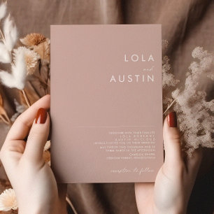 Dusty Boho Bröllopsinbjudan till Ro och Lila Inbjudningar
