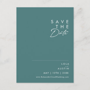 Dusty Boho Grön Save the Date Inbjudan Vykort