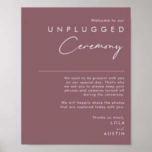Dusty Boho Lila Ceremony-signatur utan nätanslut Poster