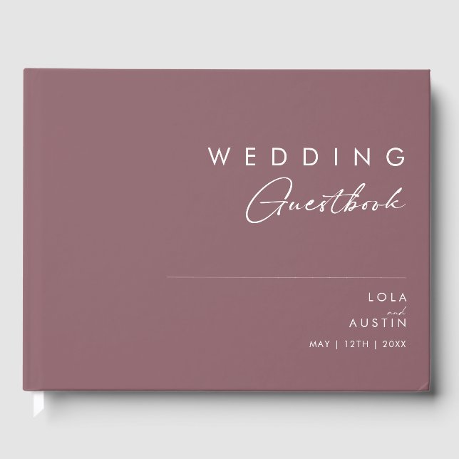 Dusty Boho | Lila och Ro Bröllop Guest Bok (Framsida)