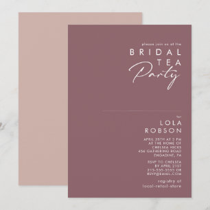 Dusty Boho Lila och Ro Möhippa Tea Party Inbjudningar