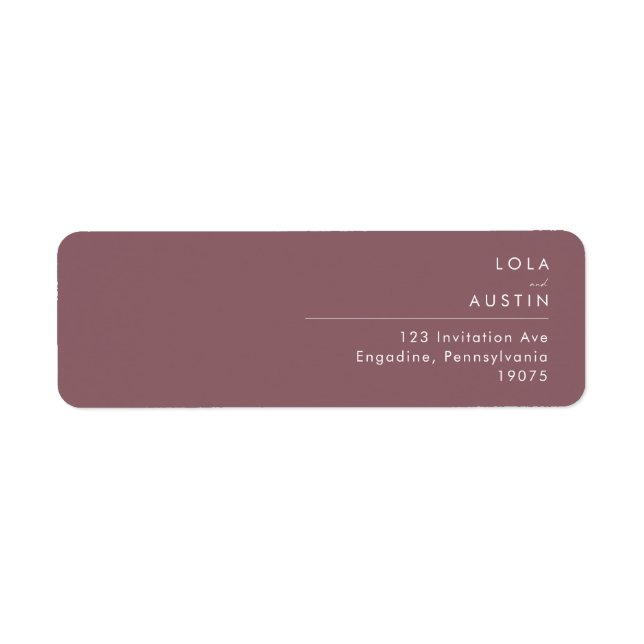 Dusty Boho | Lila Returadressetikett Returadress Etikett (Framsidan)