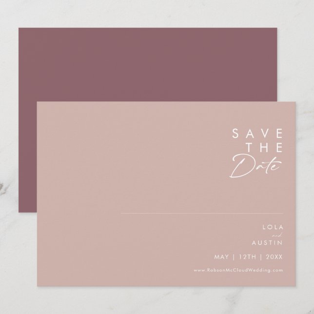 Dusty Boho | Spara av Vågrät Ro och Lila Datumet (Fram/baksida)