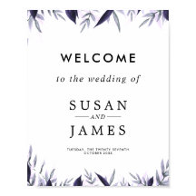 Dusty Botanias Blommigt Bröllop Bröllop-tecken