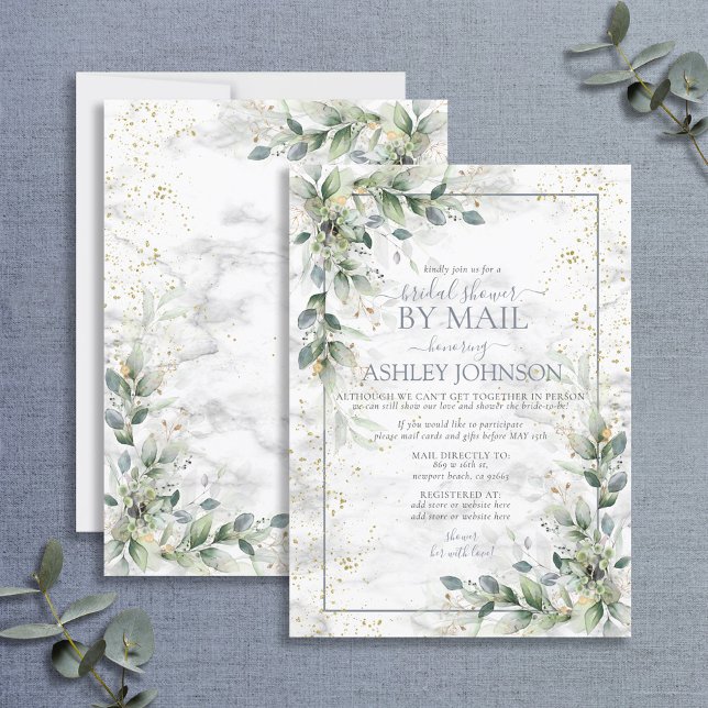 Dusty Botanical Greenery Guld Shower by Mail Inbjudningar (Skapare uppladdad)