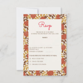 Dusty Brunt Orange Peony Flowers Fall Wedding OSA Kort