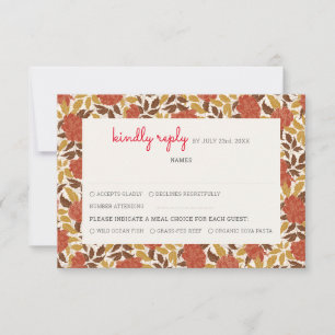 Dusty Brunt Orange Peony Flowers Fall Wedding OSA Kort