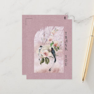 Dusty Burgundy Magnolia Blommarna Bröllop Tack Vykort
