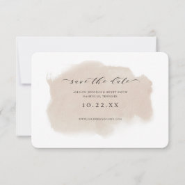 Dusty Champagne Watercolor Photo Save Date