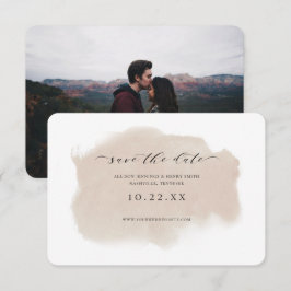Dusty Champagne Watercolor Photo Save Date