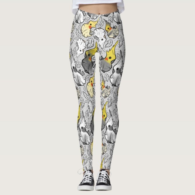Dusty Cockatiels Leggings (Framsida)