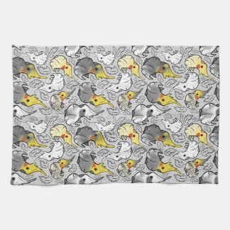 Dusty Cockatiels Tea Tower Kökshandduk