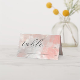 Dusty Coral Grått Modern Abstrakt Brushstrokes Placeringskort