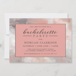 Dusty Coral Modern Abstrakt Bachelorette Party Inbjudningar