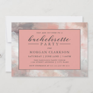 Dusty Coral Modern Abstrakt Bachelorette Party Inbjudningar
