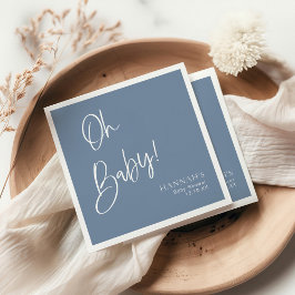 Dusty/ Denim Blue Oh Baby Baby Shower Pappersservett