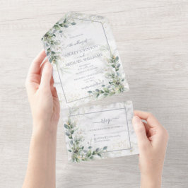 Dusty Eucalyptus Botanical Guld Greenery alla i O
