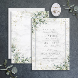 Dusty Eucalyptus Botanical Guld Greenery Bröllop I Inbjudningar