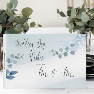 Dusty Eucalyptus Elegant bröllop Day Önskemål Gästböcker