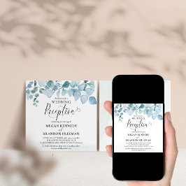 Dusty Eucalyptus Greenery Wedding Reception Inbjudningar