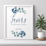 Dusty Eucalyptus Simple Watercolor Foliage Favors Poster<br><div class="desc">Eucalyptus gynnar tecken med elegant calligrafi och eucaluptus löv. Enkelt underskattad botanisk utformning med vattenfärgad löv och grön i dammig blå grått-grönt. Perfekt för eukalyptus och botaniskt gröntema bröllop,  möhippa,  babydusch osv. Bläddra i min butik - dammig eukalyptus-samling - för matchande artiklar.</div>