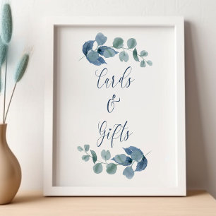 Dusty Eucalyptus Watercolor Greenery Cards & Gifts Poster