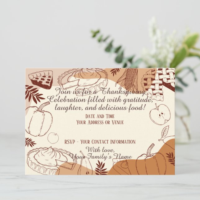 Dusty Fall Thanksgiving Rustic Elegant Inbjudningar (Stående Fram)