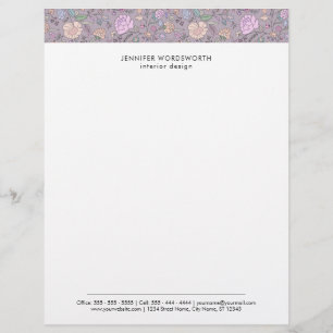 Dusty Färg Whimsical Blommigt Modern Brevhuvud