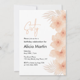 Dusty  Flower Brown Handflatan Löv födelsedag Inbjudningar
