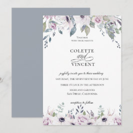 Dusty Garden Blommigt bröllopsinbjudan Inbjudningar