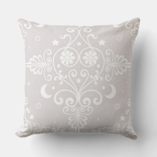 Dusty Grått Ro Bohemian Celestial Damask Pattern Kudde